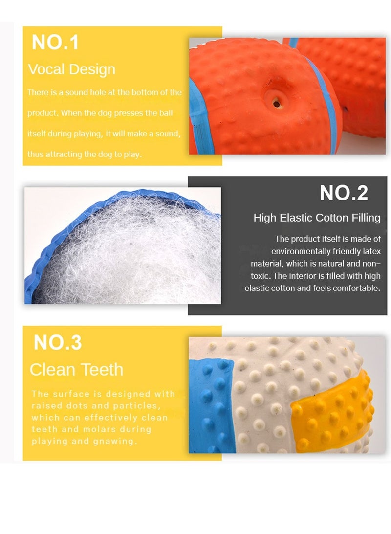 لعبة كرة الكلب، ألعاب مضغ للكلاب، ألعاب تصدر صوتًا للحيوانات الأليفة مع ورق مجعد، ألعاب تفاعلية، مضغ، ومتينة للكلاب الصغيرة والكلاب المتوسطة، كرة برتقالية - Image 4